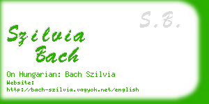 szilvia bach business card